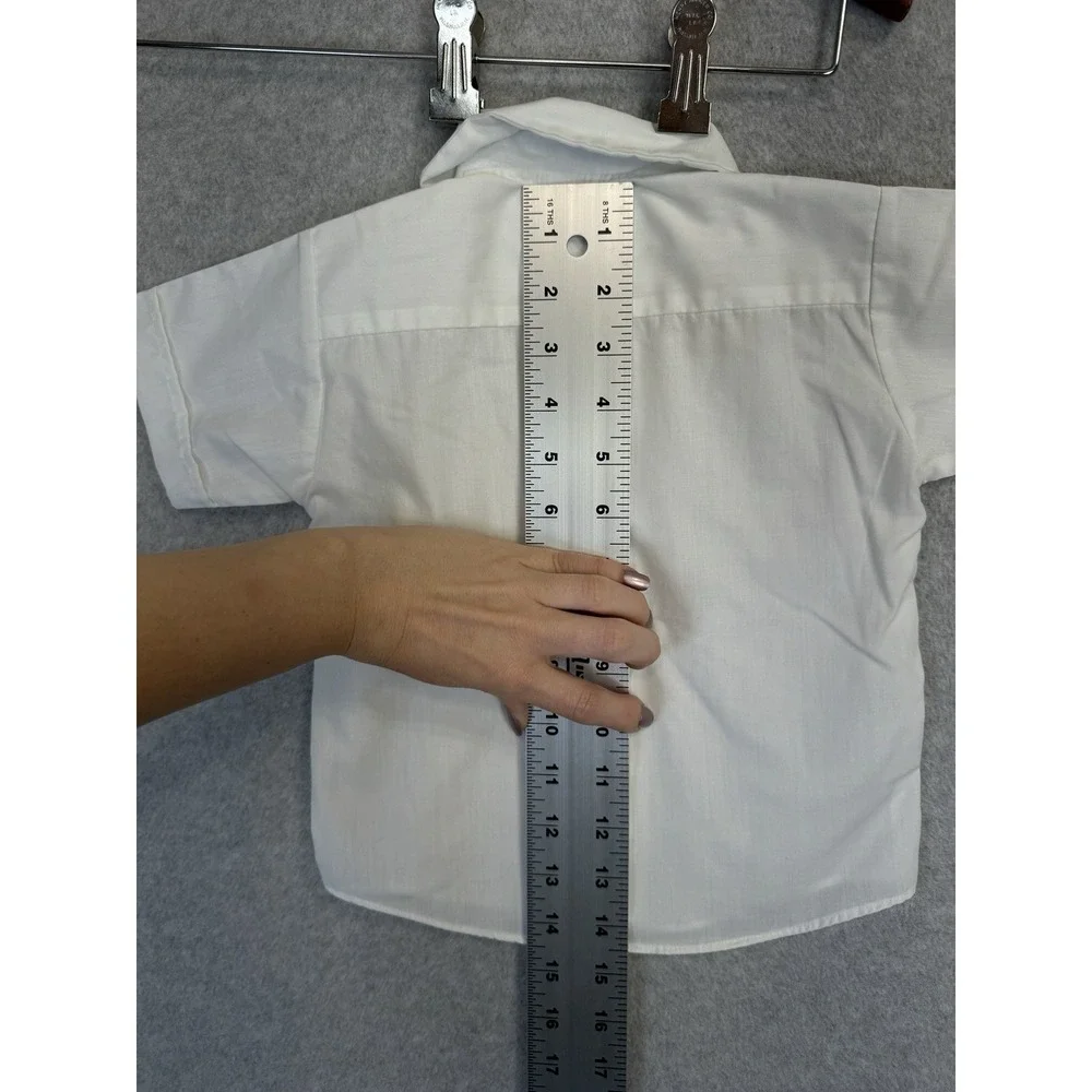 VTG Model‎ Tails Kids Shirt Sz 2 White Peter Pan Collar Perm Press USA